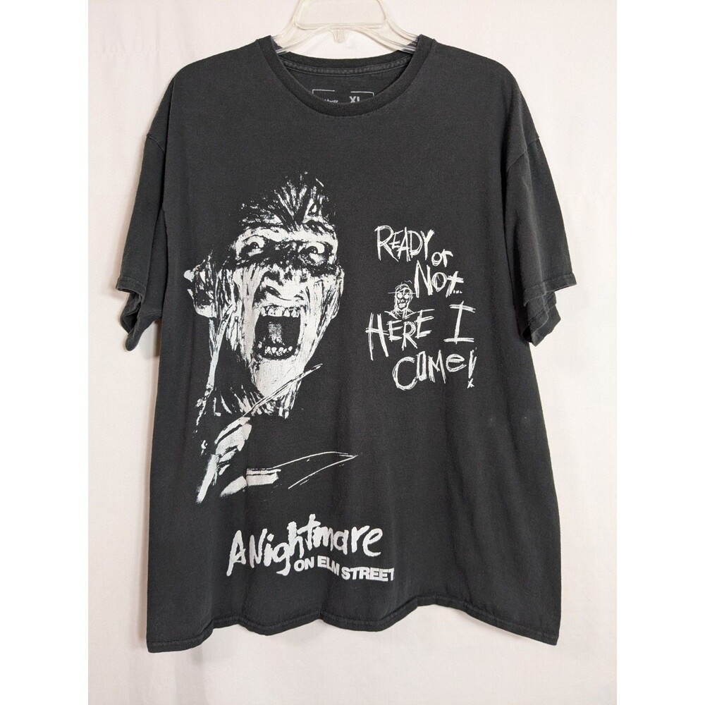 Nightmare on Elm Street Freddy Krueger Black Graphic T-Shirt Men's Size XL